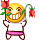 小圆脸送花