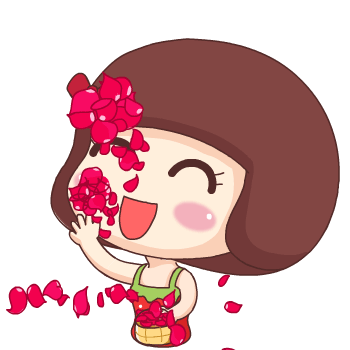 女孩撒花瓣
